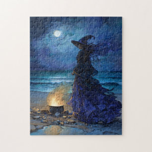 Witch by the Moonlit Sea Jigsaw Puzzle