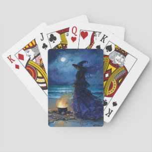 Witch by the Moonlit Sea Playing Cards