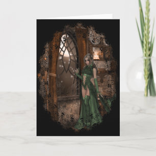 Witch by the Window :: Halloween Designs Card