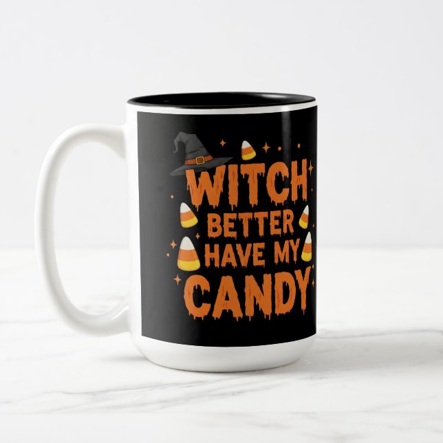 Witch Candy Tee Two-Tone Coffee Mug (Left)