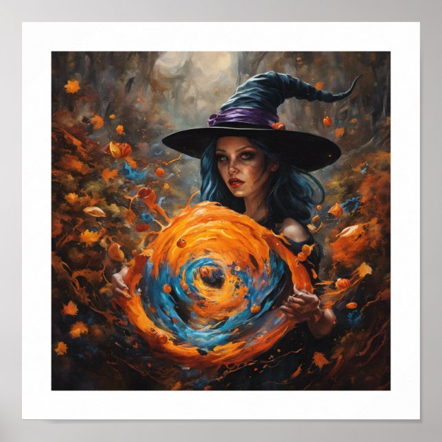 Witch Casting Spell Poster (Front)