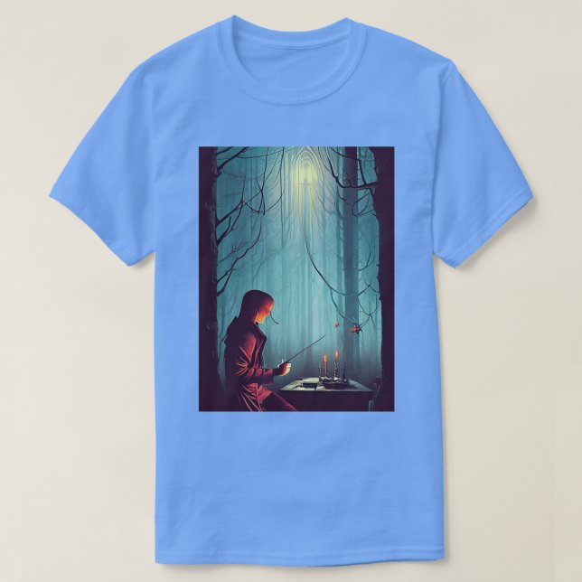 Witch casting spells AI Artwork T-Shirt (Design Front)