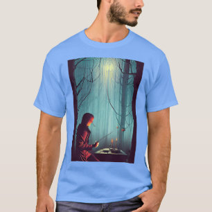 Witch casting spells AI Artwork T-Shirt