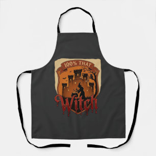 Witch Castle Cauldron Owl Bats_1 Apron