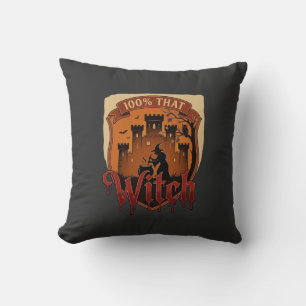 Witch Castle Cauldron Owl Bats_1 Cushion