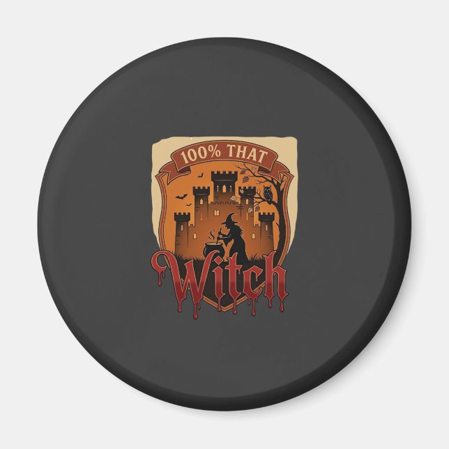 Witch Castle Cauldron Owl Bats_1 Magnet (Front)