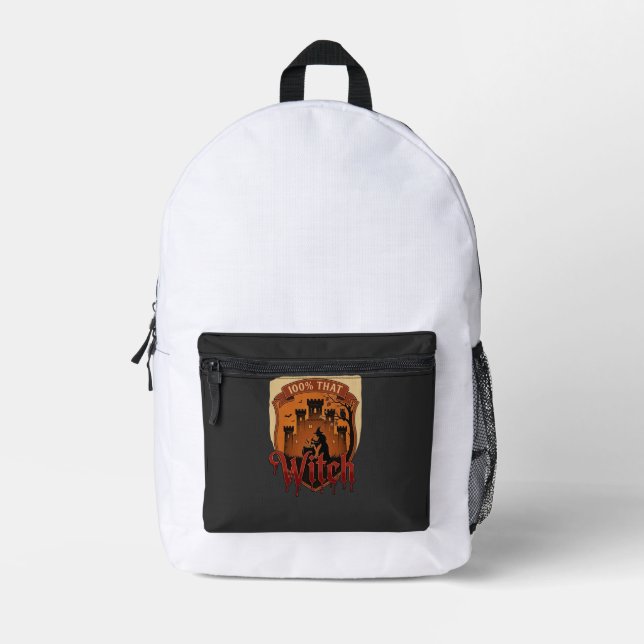 Witch Castle Cauldron Owl Bats_1 Printed Backpack (Front)