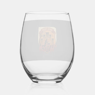 Witch Castle Cauldron Owl Bats_1 Stemless Wine Glass