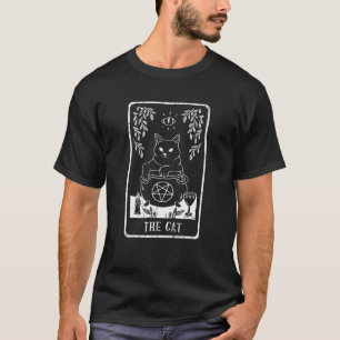 Witch Cat Arot Card Pagan Goblincore Goth Occult T-Shirt
