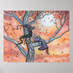 Witch Cat Autumn Poster by Molly Harrison