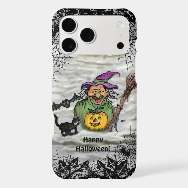 Witch , Cat , Bat and Pumpkin , Happy Halloween ! (Back)
