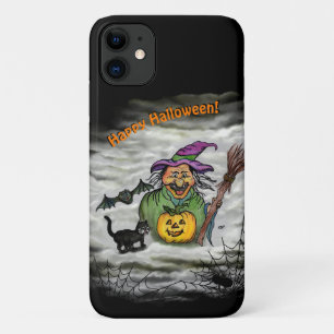 Witch , Cat , Bat and Pumpkin , Happy Halloween ! iPhone 11 Case
