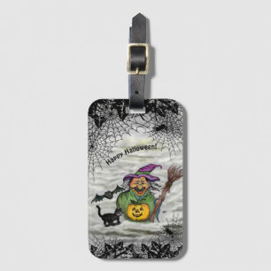 Witch , Cat , Bat and Pumpkin , Happy Halloween ! Luggage Tag