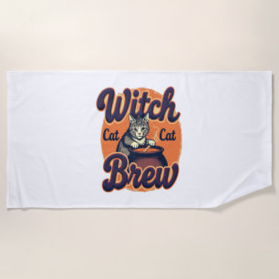 Witch Cat Brew Beach Towel