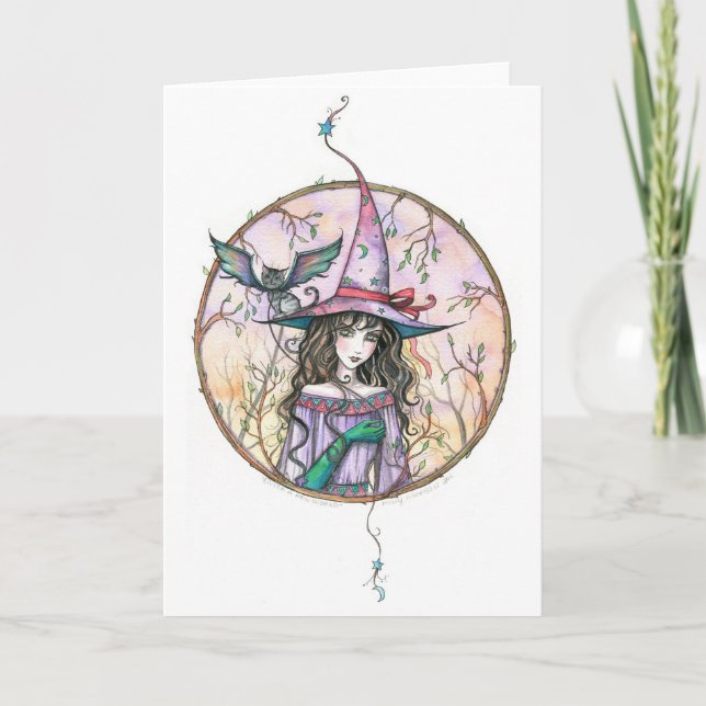 Witch Cat Halloween Card by Molly Harrison (Front)