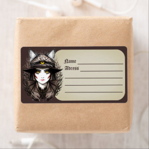 Witch Cat Halloween Creepy Cute Portrait