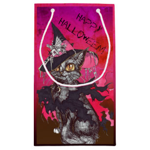 Witch Cat Happy Halloween Small Gift Bag