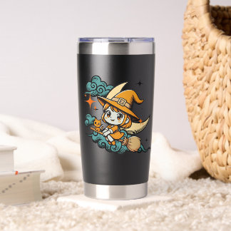 Witch & Cat Moonlight Flight Insulated Tumbler