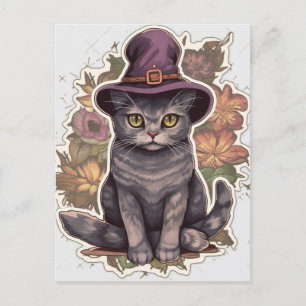 Witch Cat Postcard