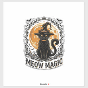 Witch Cat Shirt Vintage Halloween Moon Design_1