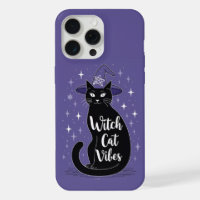 Witch Cat Vibes Purple Halloween iPhone 15
