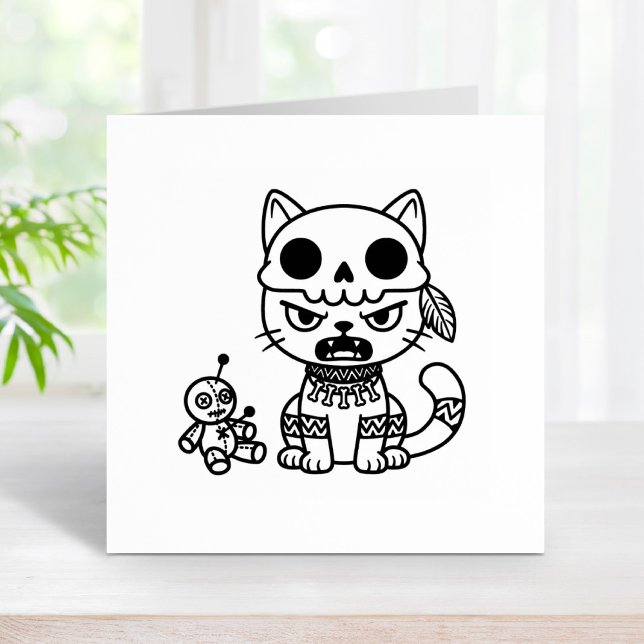 Witch Cat Voodoo Doll Rubber Stamp (Creator Uploaded)
