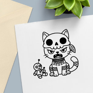 Witch Cat Voodoo Doll Self-inking Stamp