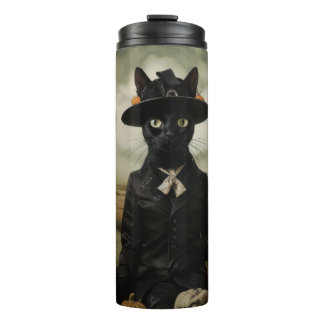 Witch Cat with Pumpkins  Thermal Tumbler