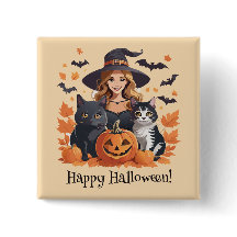Witch Cats Bats & Pumpkins Halloween