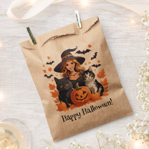 Witch Cats Bats & Pumpkins Halloween Favour Bags