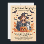 Witch Cats Bats & Pumpkins  Invitation<br><div class="desc">Halloween themed party things and gifts, not too scary, but scary enough. A cute and inviting Halloween design to make this Halloween a fun and festive holiday occasion. Whether your planning an October Birthday or a fun Halloween gathering this invitation will be pleasing for the whole gang. Personalise the text...</div>