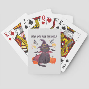 Witch Cats Rule The World Playing Cards