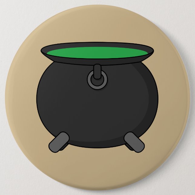 Witch Cauldron 6 Cm Round Badge (Front)