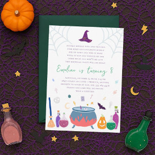 Witch Cauldron Birthday Party Invitations