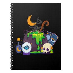 Witch Cauldron Cooking Potion Under The Moonlight Notebook