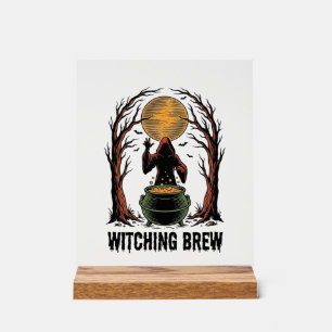 Witch Cauldron Halloween Vintage Engraving Shirt_1 Acrylic Sign