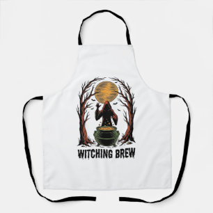 Witch Cauldron Halloween Vintage Engraving Shirt_1 Apron