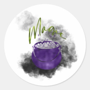 Witch Cauldron Magic Classic Round Sticker