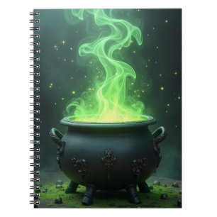 Witch Cauldron Magic Green Glow Spooky Potion Notebook