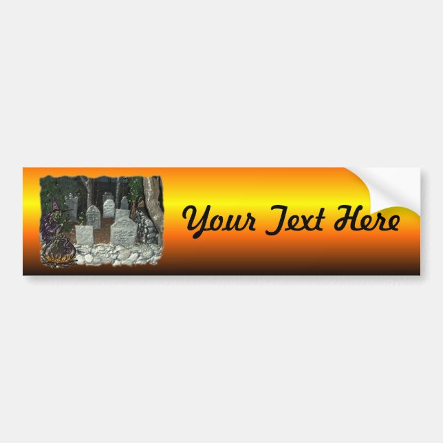 Witch Cemetery Bumper Sticker (Front)