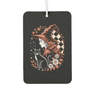 Witch Checkered Halloween Car Air Freshener