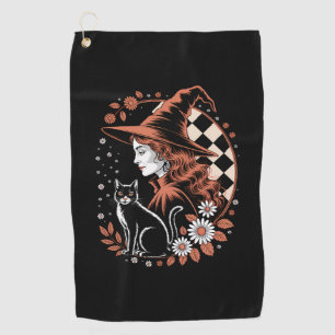 Witch Checkered Halloween Golf Towel