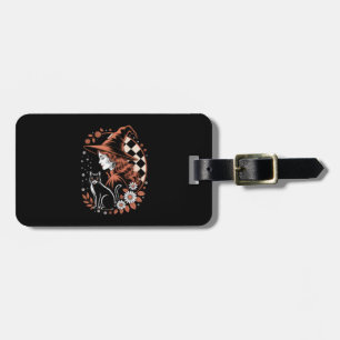 Witch Checkered Halloween Luggage Tag