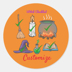 Witch Checklist Thunder_Cove Classic Round Sticker