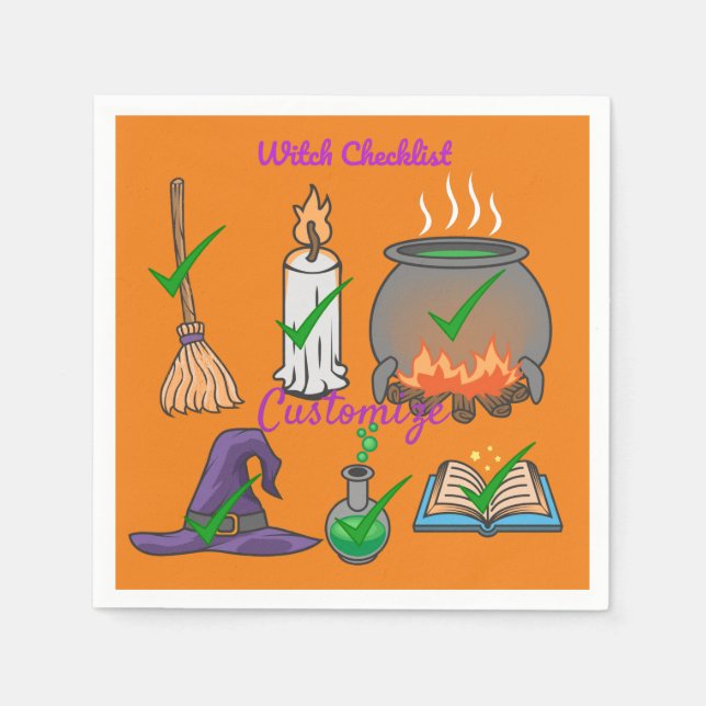 Witch Checklist Thunder_Cove  Napkin (Front)