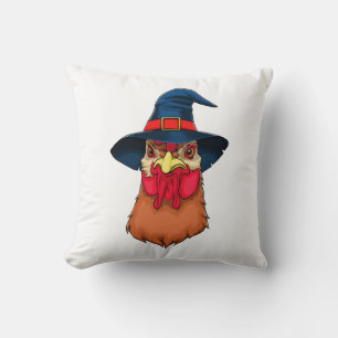 Witch Chicken Funny Halloween Horror Scary Cushion