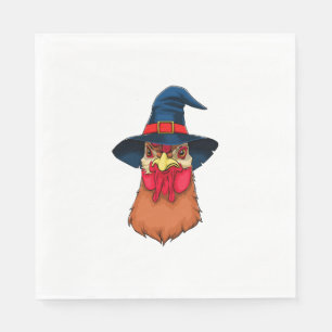 Witch Chicken Funny Halloween Horror Scary Napkin