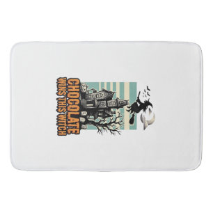 Witch Chocolate Shirt Sweet Halloween Treat Design Bath Mat
