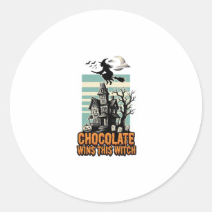 Witch Chocolate Shirt Sweet Halloween Treat Design Classic Round Sticker
