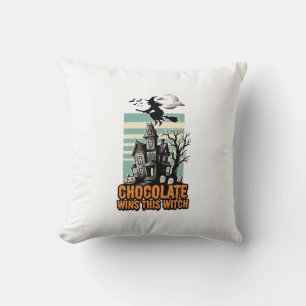 Witch Chocolate Shirt Sweet Halloween Treat Design Cushion